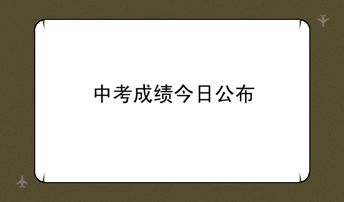 中考成绩今日公布