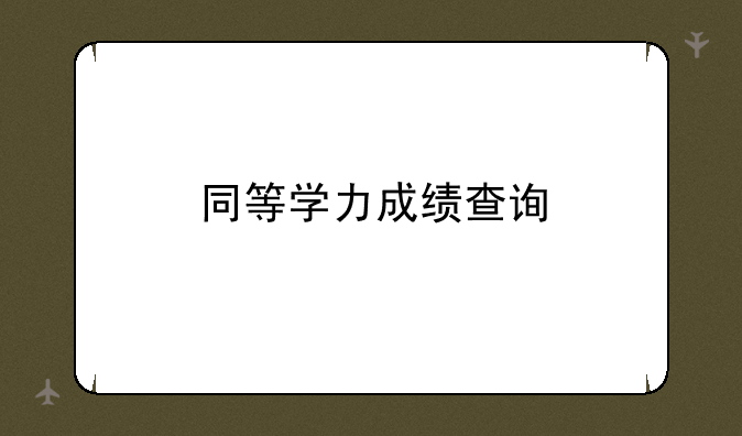同等学力成绩查询