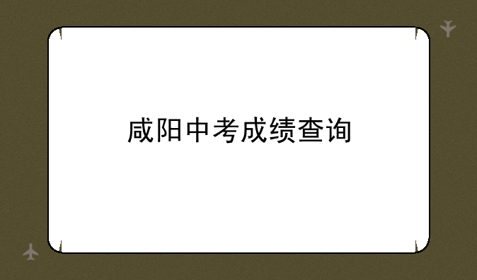 咸阳中考成绩查询
