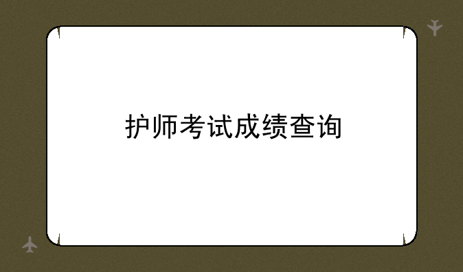 护师考试成绩查询
