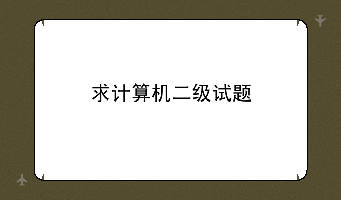 求计算机二级试题