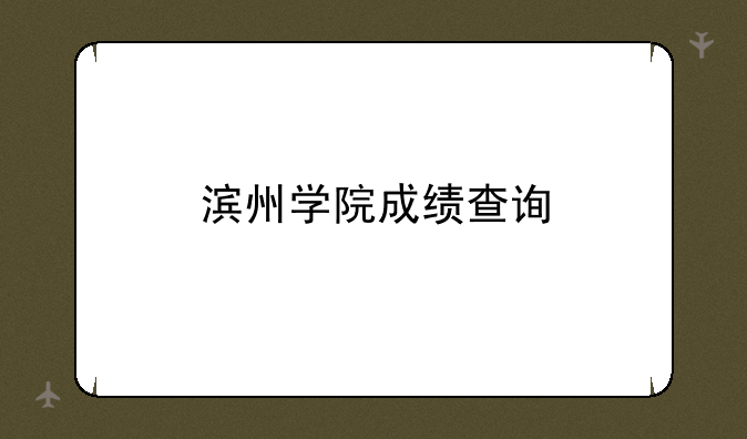 滨州学院成绩查询