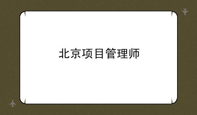 北京项目管理师