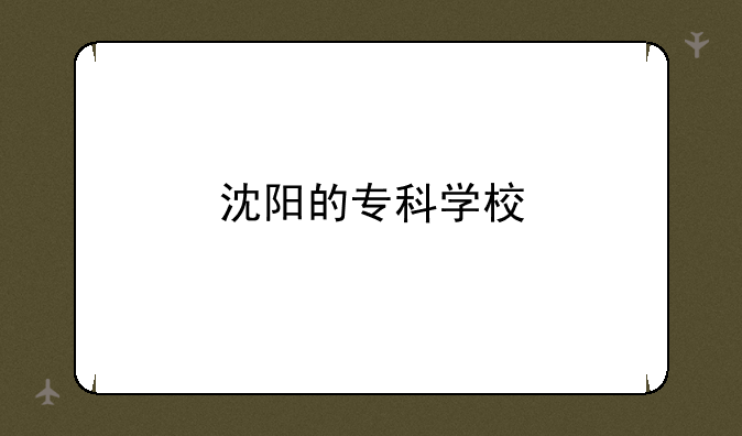 沈阳的专科学校