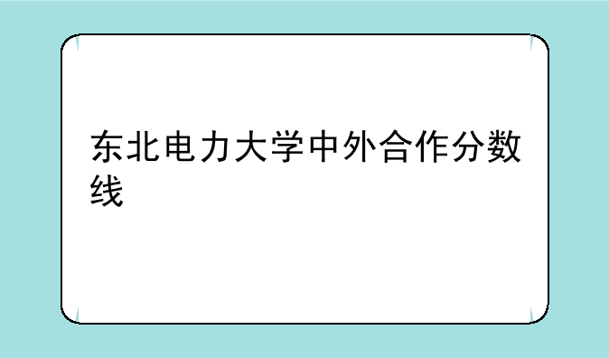 东北电力大学中外合作分数线