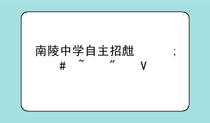 南陵中学自主招生怎么查分数