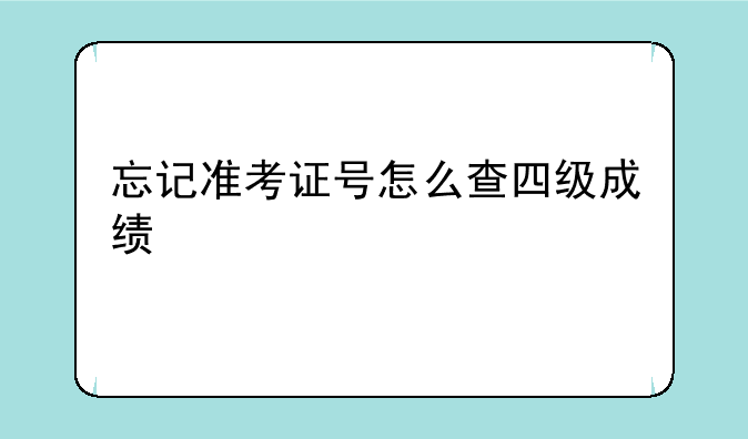 忘记准考证号怎么查四级成绩