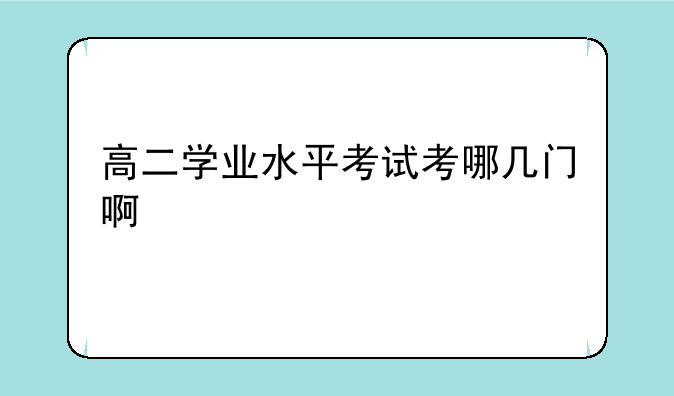 高二学业水平考试考哪几门啊