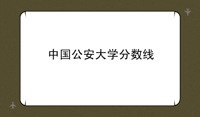 中国公安大学分数线