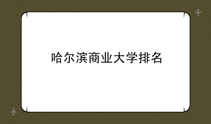 哈尔滨商业大学排名