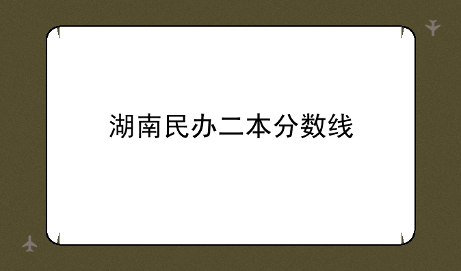 湖南民办二本分数线