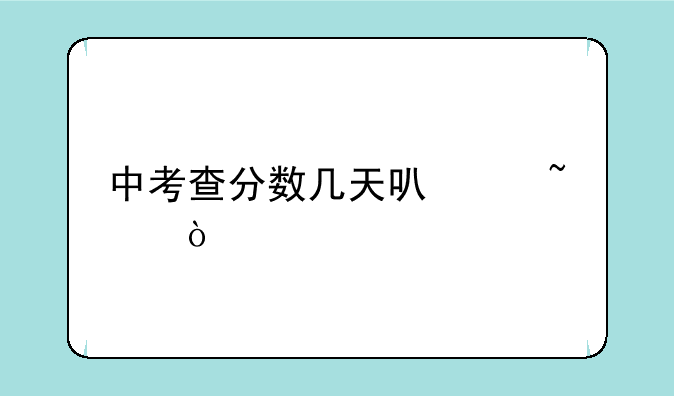 中考查分数几天可以查？