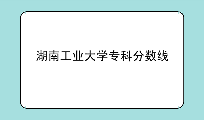 湖南工业大学专科分数线