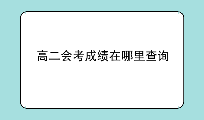 高二会考成绩在哪里查询