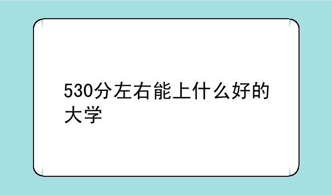 530分左右能上什么好的大学