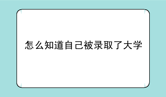 怎么知道自己被录取了大学