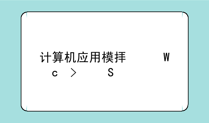 计算机应用模拟试题及答案