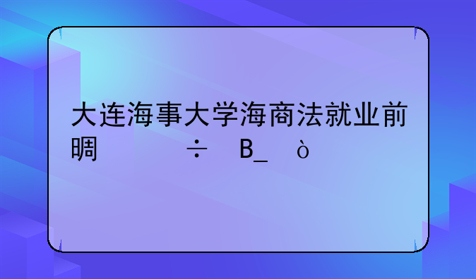 大连海事大学海商法就业前景好吗？