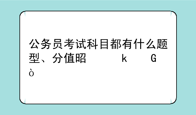 公务员考试科目都有什么题型、分值是多少？