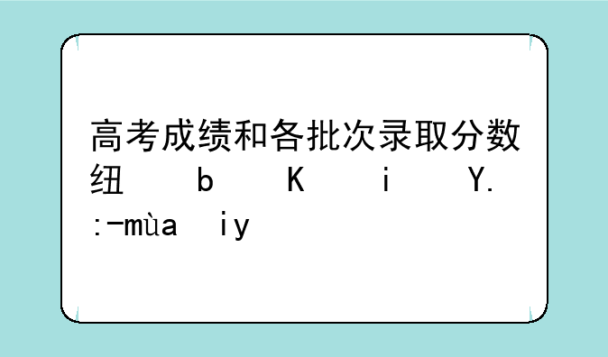 高考成绩和各批次录取分数线是不是一起出来的