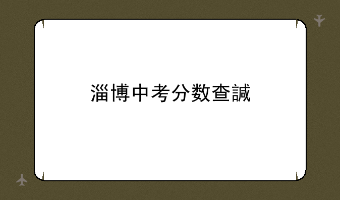 淄博中考分数查询——淄博中考成绩查询系统