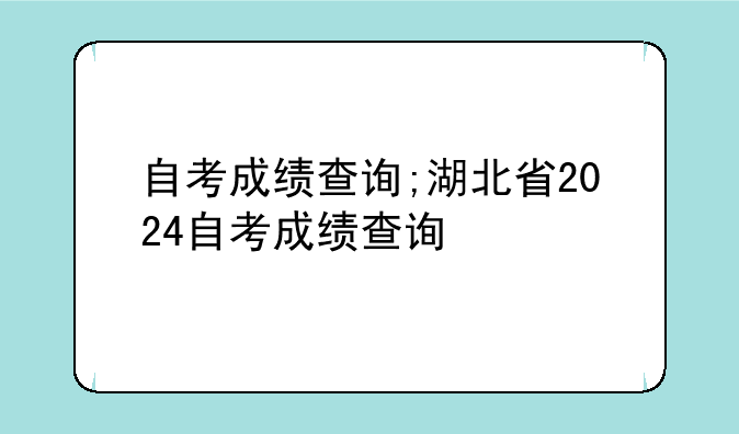 自考成绩查询;湖北省2024自考成绩查询